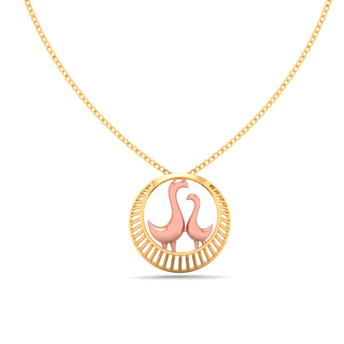 18k Gold Pendant With Dainty Yellow Gold Birds From Online Exclusive - Image 4