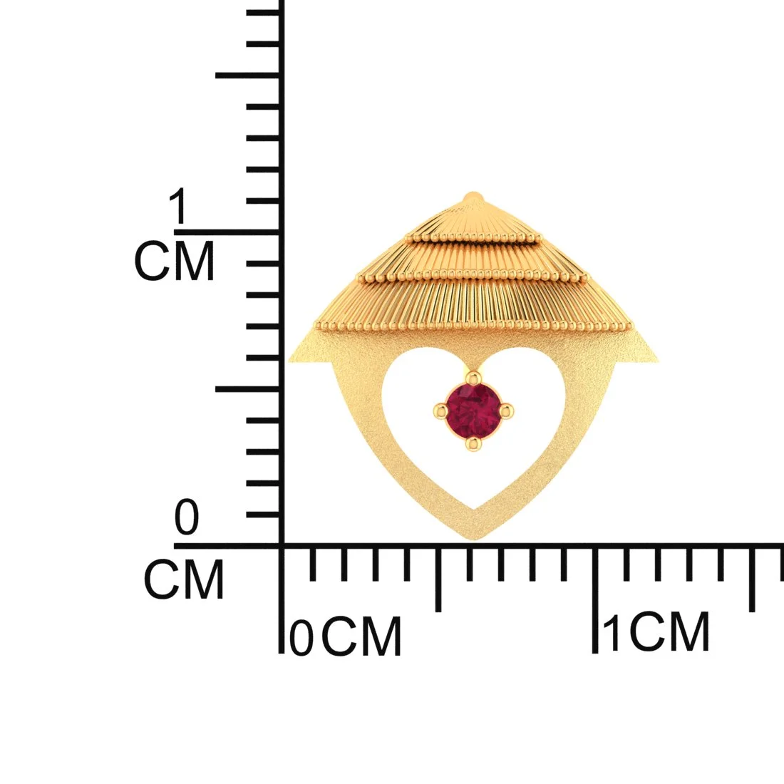 18K Gold Pendant With Sheltered Heart Design - Image 6