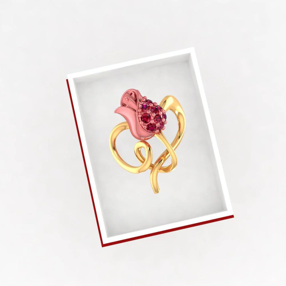 18k Gold Pendant With Stone-studded Yellow Entwined In A Leaf Design - Image 6