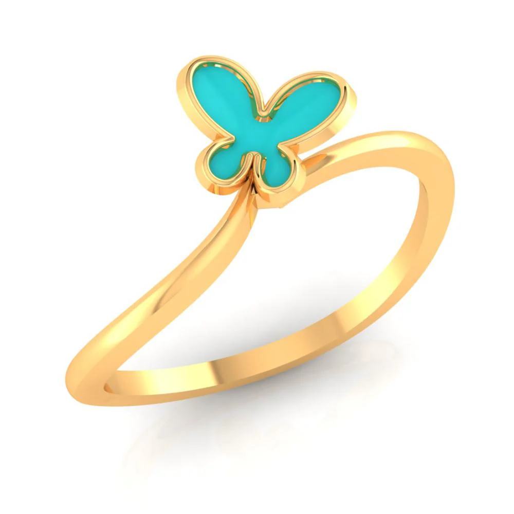 18k Gold Ring With A Butterfly On Top - Image 2