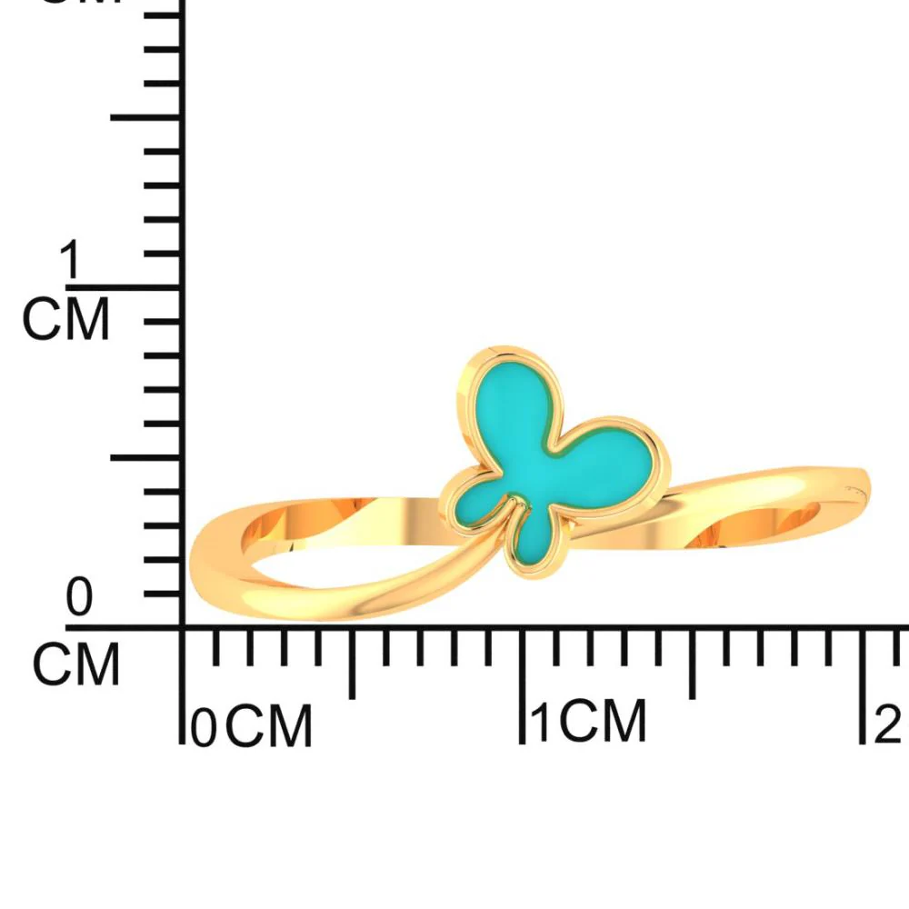 18k Gold Ring With A Butterfly On Top - Image 4