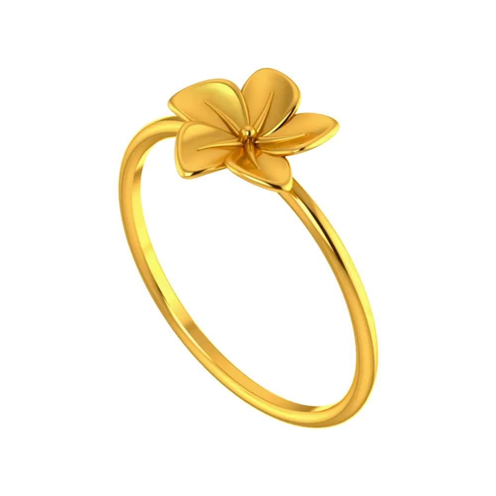 18k Gold Ring With A Floral Design On Top - Image 2