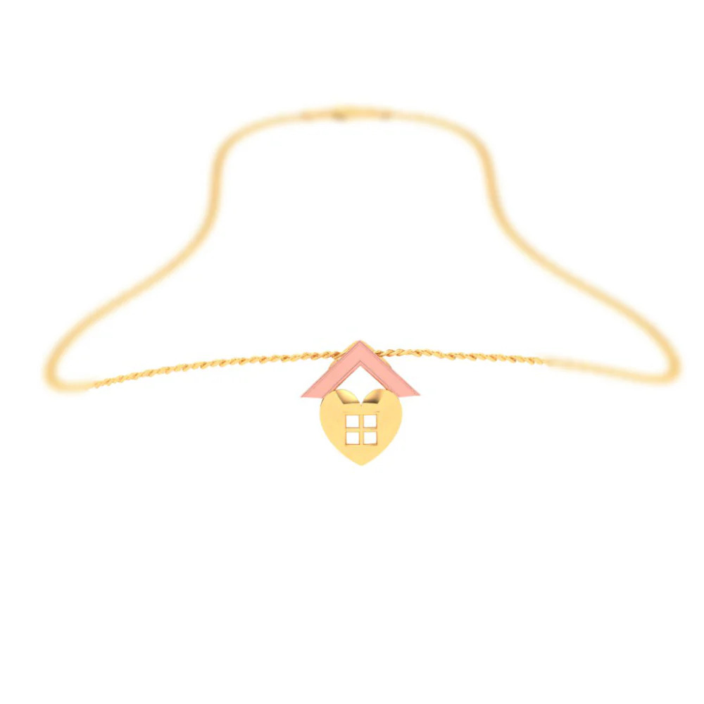 18k Heart Shaped Unique Gold Pendant With Intricate Design From Online Exclusive - Image 6