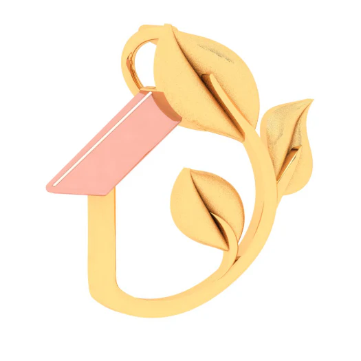 18k Home With A Leaf Shape Gold Pendant From Online Exclusive Collection - Image 2