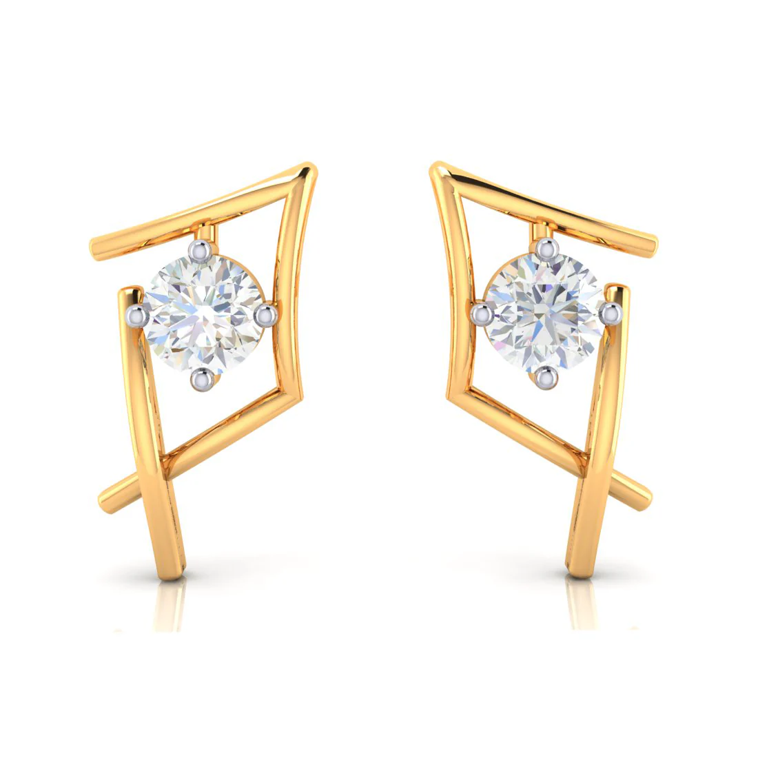 18k Kite Shape Diamond Earrings