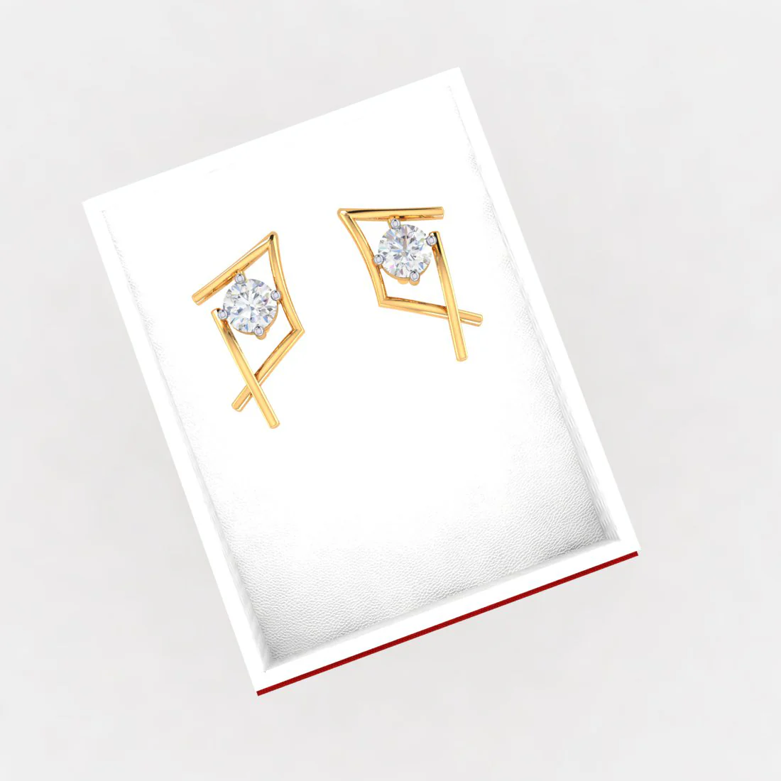 18k Kite Shape Diamond Earrings - Image 6