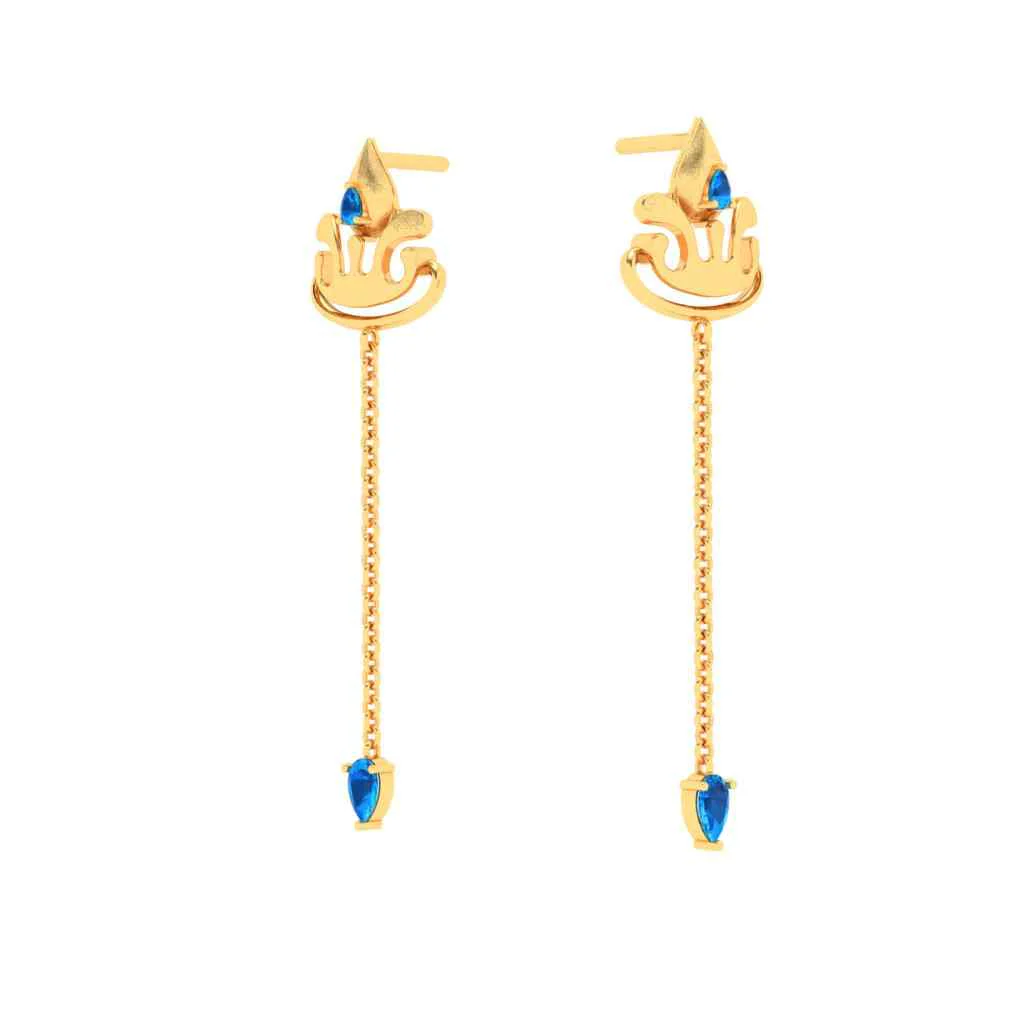 18k Latest Design Of Gold Earrings With Monsoon Charm - Image 4