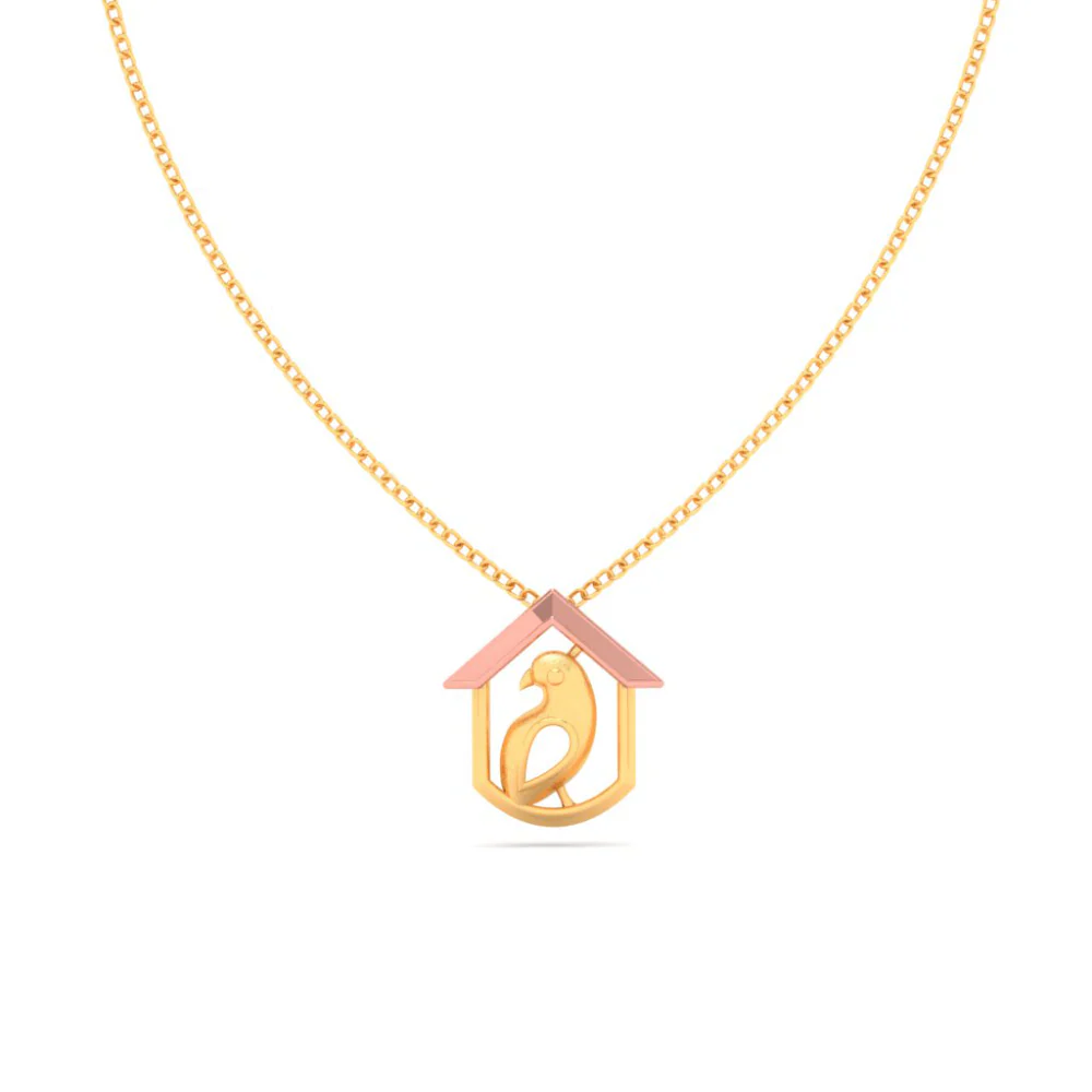 18k Little Gold Pendant With A Bird From Online Exclusive Of Pc Chandra Jewellers - Image 5