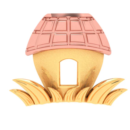18k Little Hut On A Grass Gold Pendant With Yellow Gold Roof From Online Exclusive