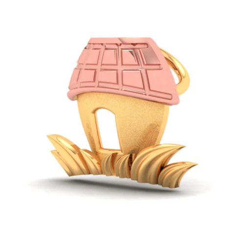 18k Little Hut On A Grass Gold Pendant With Yellow Gold Roof From Online Exclusive - Image 2
