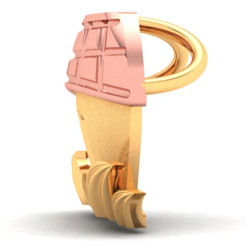 18k Little Hut On A Grass Gold Pendant With Yellow Gold Roof From Online Exclusive - Image 3