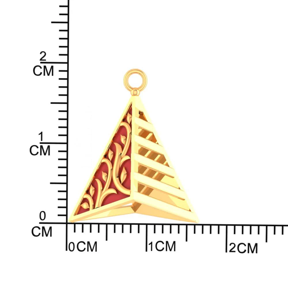 18k Magnificent Reddish-conical Gold Earrings - Image 4