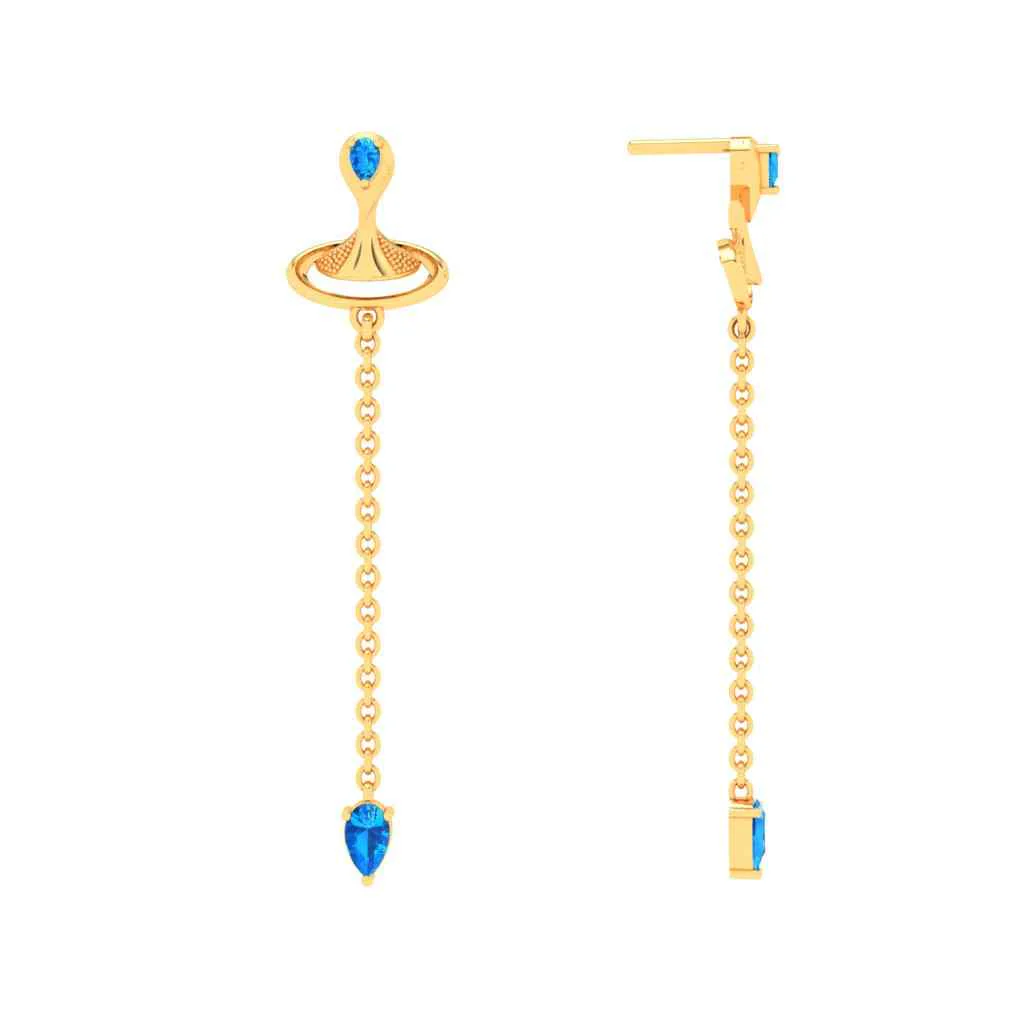 18k Monsoon Special Dainty Gold Earring Design - Image 4