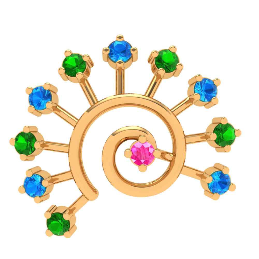 18k Multi-coloured Gold Pendant Design For You