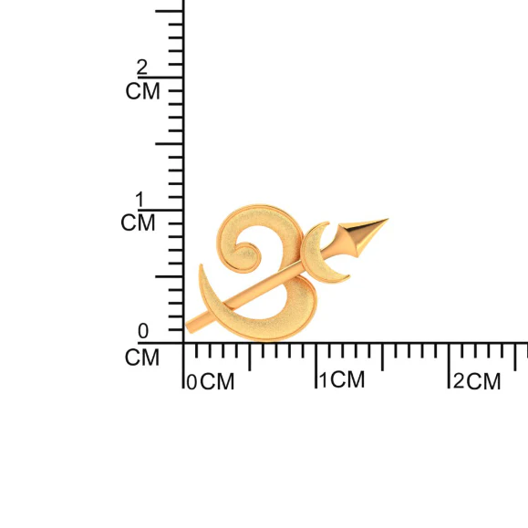 18k Om-shaped Gold Rakhi With Moon And Arrow Detail - Image 4