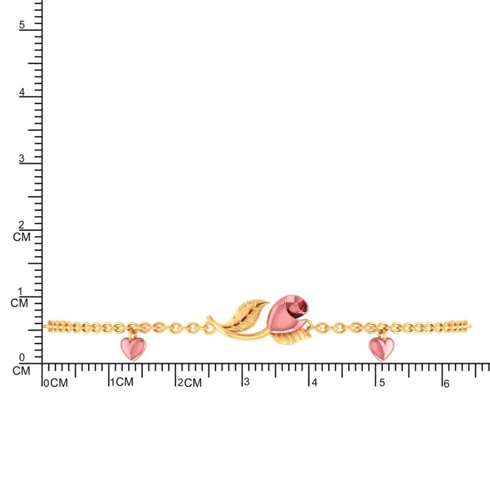 18k Pink Flower Gold Bracelet - Image 5