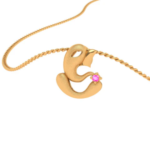 18k Premium Ganesha Motif Gold Pendant With Blue Gemstone - Image 7