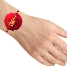 18k Rakhi Embellished With Om And Tri Shul From Rakhi Collection - Image 4