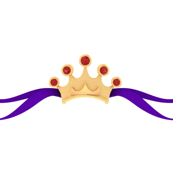 18k Regal Crown Shaped Gold Rakhi - Image 3