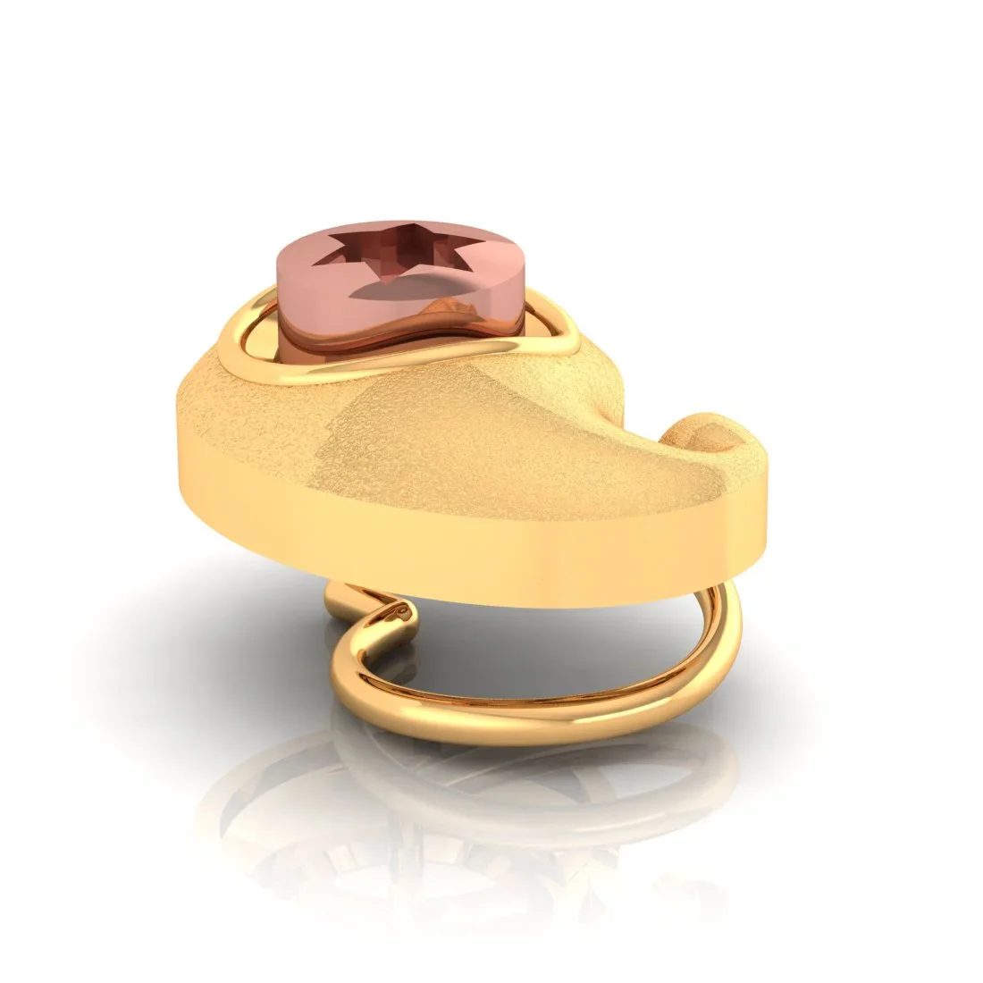 18k Rose Gold Accent Nose Ring With Star Design - Image 3