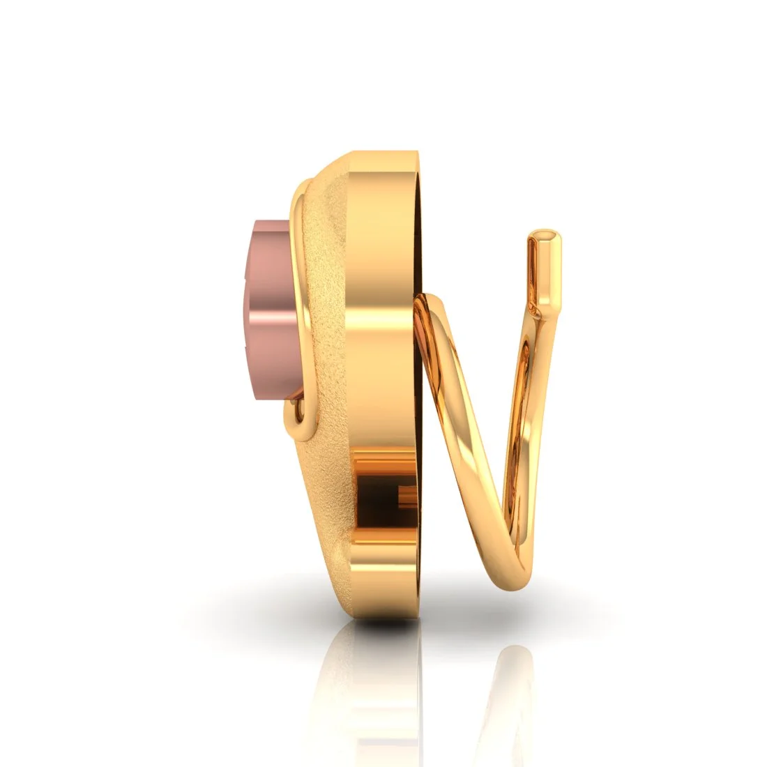 18k Rose Gold Accent Nose Ring With Star Design - Image 4