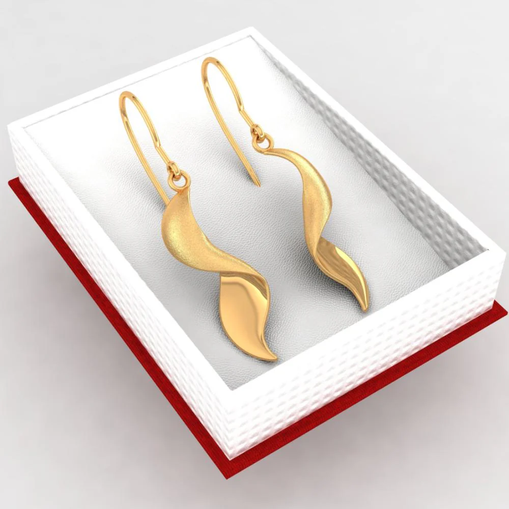 18k Simple Spiral-patterned Gold Earrings - Image 6