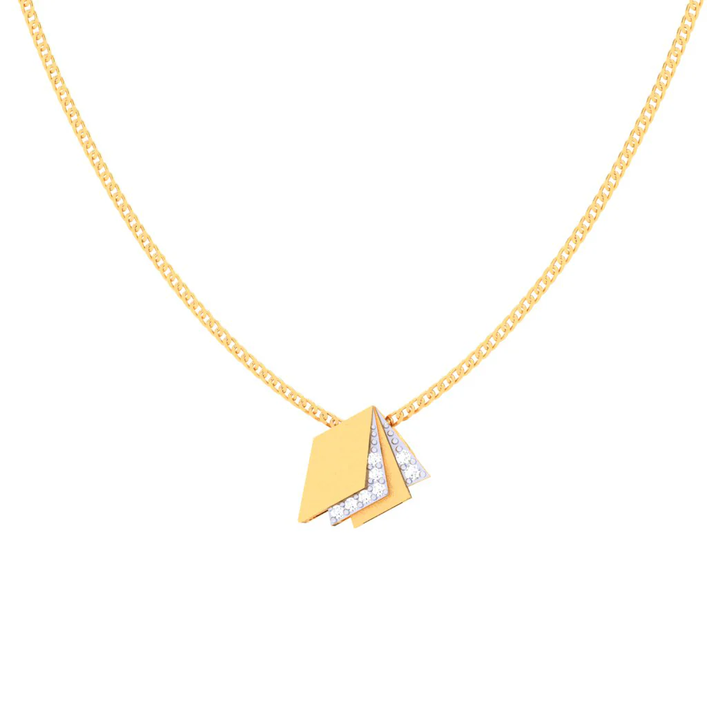 18k Sleek Book Shaped Diamond Pendant With Pages From P.c Chandra Jewellers - Image 3