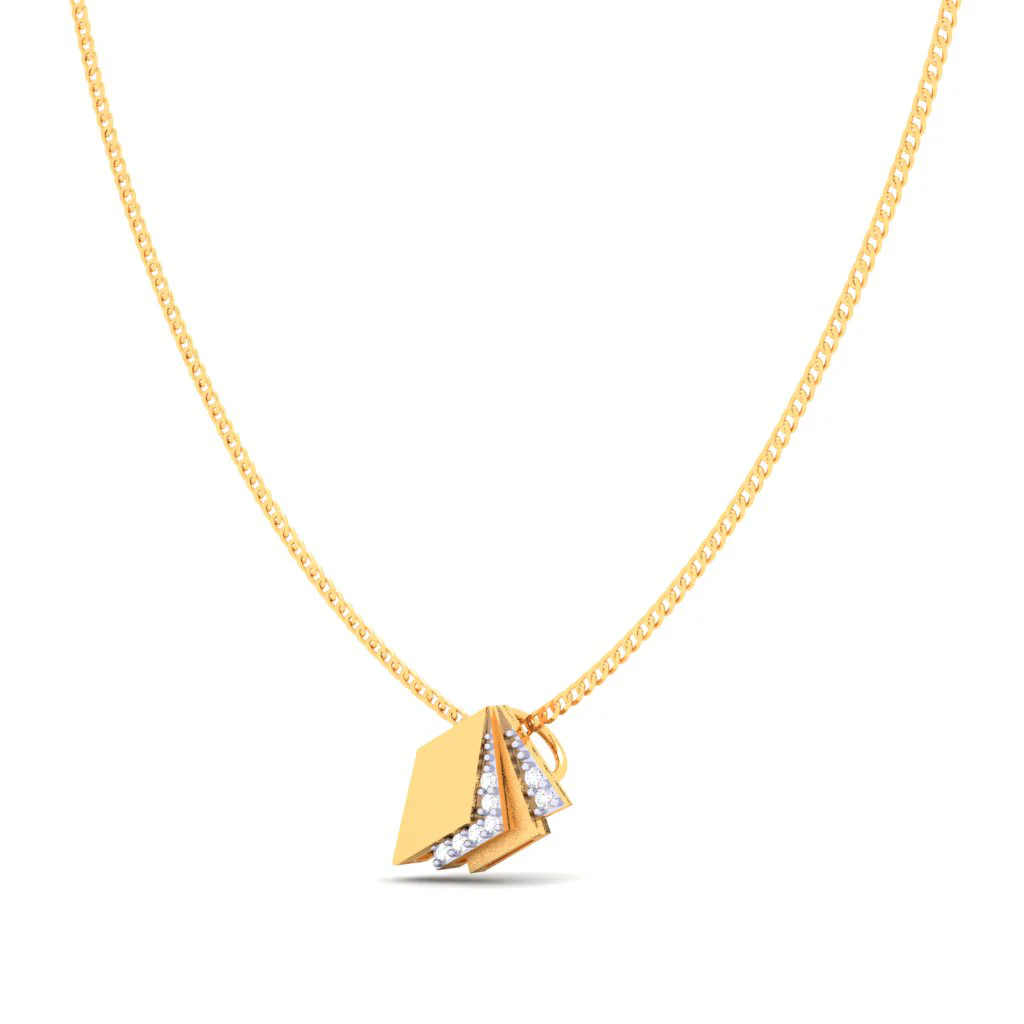 18k Sleek Book Shaped Diamond Pendant With Pages From P.c Chandra Jewellers - Image 4