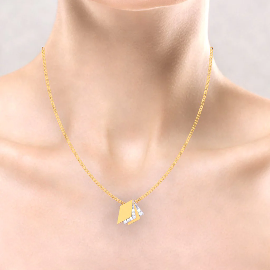 18k Sleek Book Shaped Diamond Pendant With Pages From P.c Chandra Jewellers - Image 7