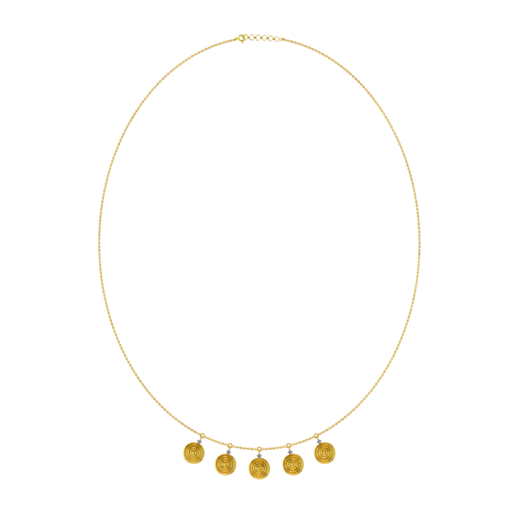 18k Sleek Diamond Gold Necklace
