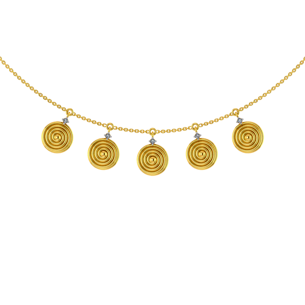 18k Sleek Diamond Gold Necklace - Image 2