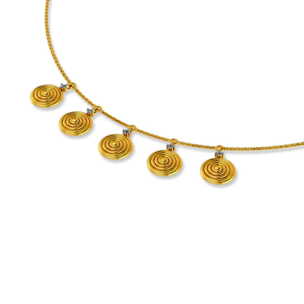 18k Sleek Diamond Gold Necklace - Image 3