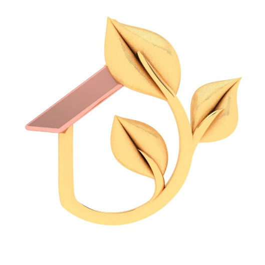 18k Sleek Leafy Pendant With A Yellow Gold Touch From Online Exclusive