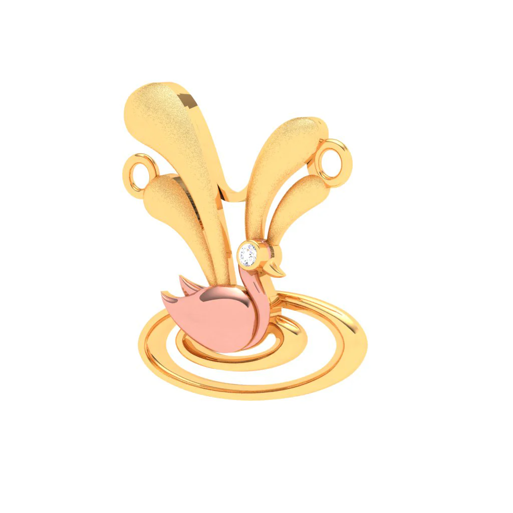 18k Swan Themed Diamond And Gold Pendant Set For Monsoon - Image 6