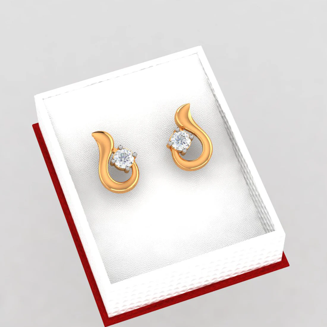 18k Unique Designed Diamond Gold Earrings - Image 6