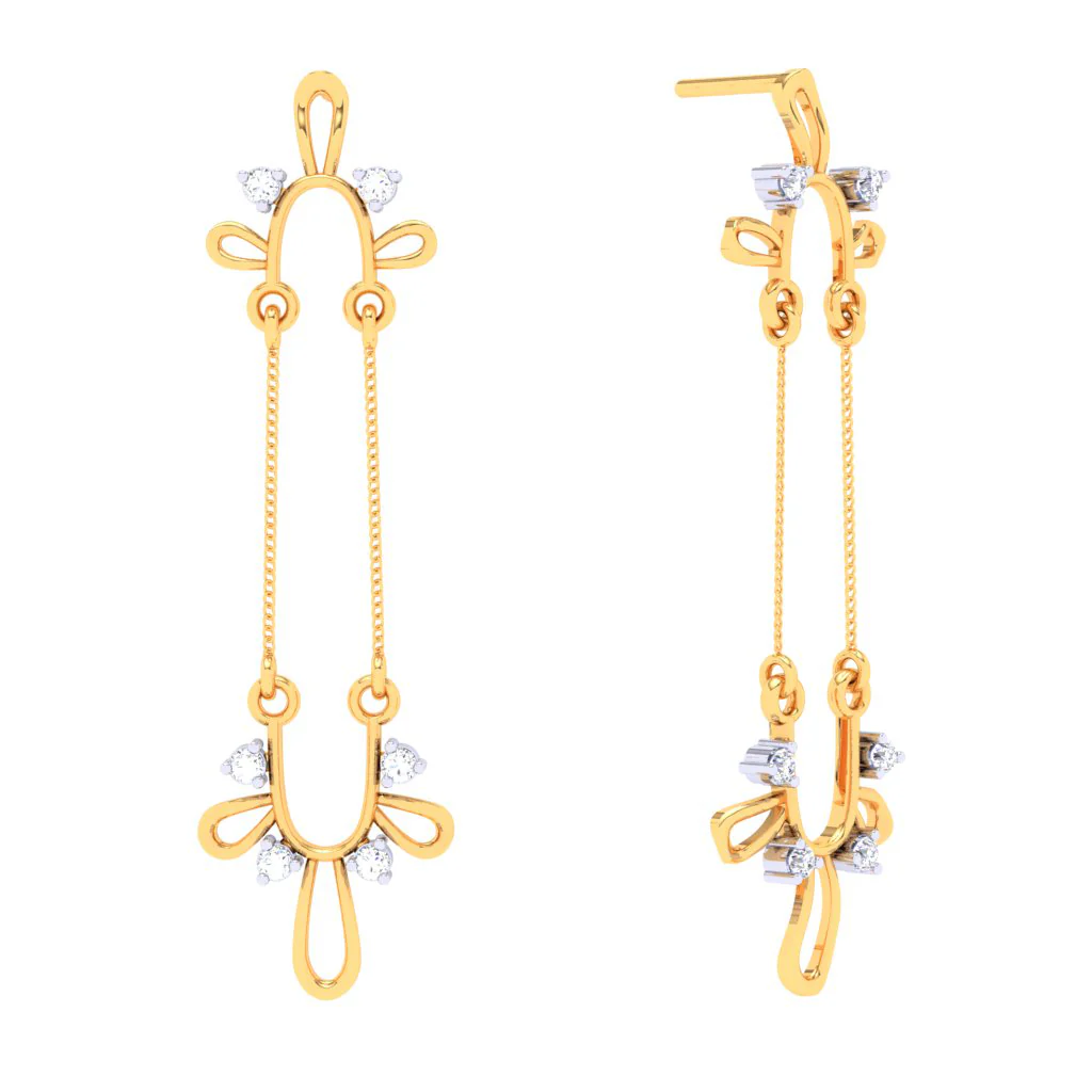18k Unique Tear Drop Shape Diamond Earring\
from Diamond Collection - Image 2
