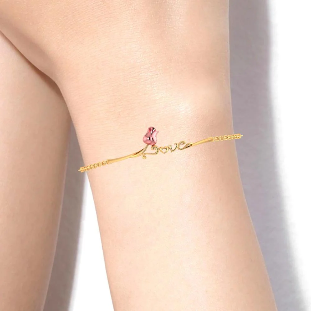 18k Yellow With 'love' Word Gold Bracelet - Image 6