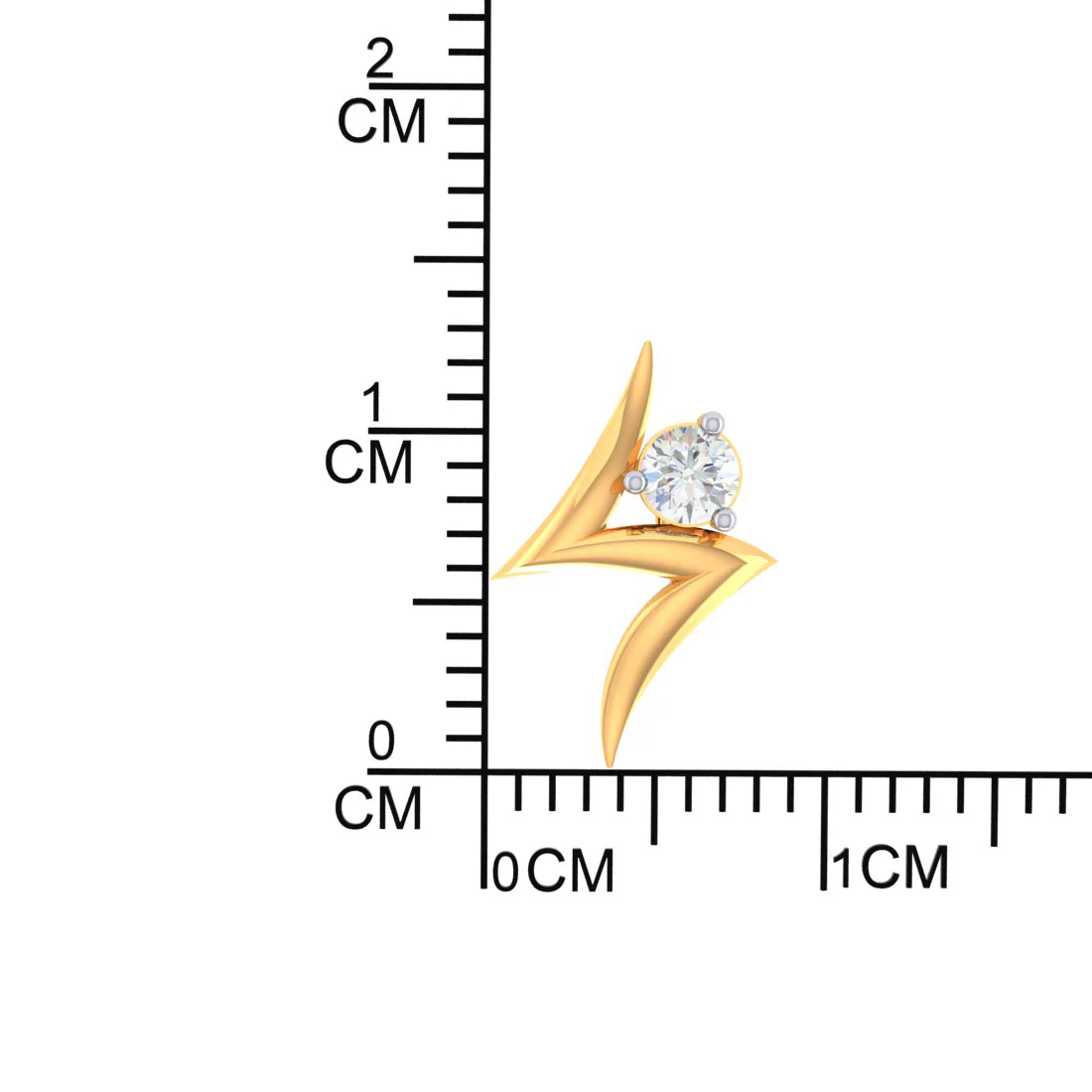 18k Z-shape Gold Earrings With Diamonds - Image 4
