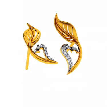 18KT (585) Yellow Gold And Diamond Earrings For Women - Image 7