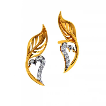 18KT (585) Yellow Gold And Diamond Earrings For Women - Image 8