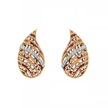 18KT (585) Yellow Gold And Diamond Earrings For Women