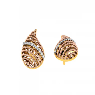 18KT (585) Yellow Gold And Diamond Earrings For Women - Image 6