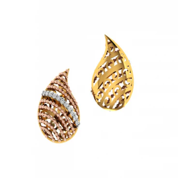 18KT (585) Yellow Gold And Diamond Earrings For Women - Image 7