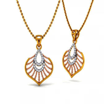 18KT (585) Yellow Gold And Diamond Pendant For Women - Image 4