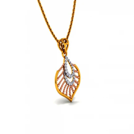 18KT (585) Yellow Gold And Diamond Pendant For Women - Image 6