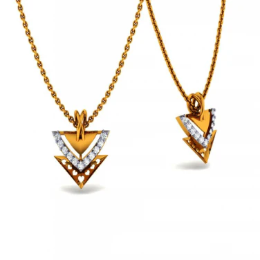 18KT (585) Yellow Gold And Diamond Pendant For Women - Image 2