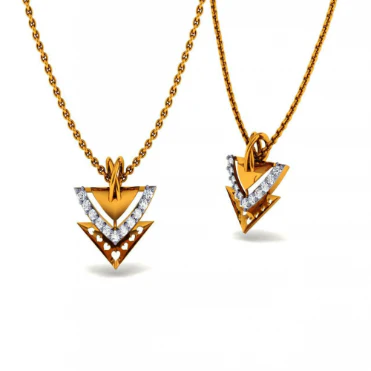 18KT (585) Yellow Gold And Diamond Pendant For Women - Image 3