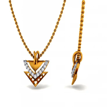18KT (585) Yellow Gold And Diamond Pendant For Women - Image 4