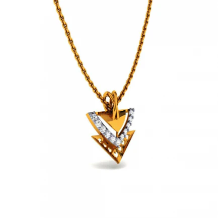 18KT (585) Yellow Gold And Diamond Pendant For Women - Image 5