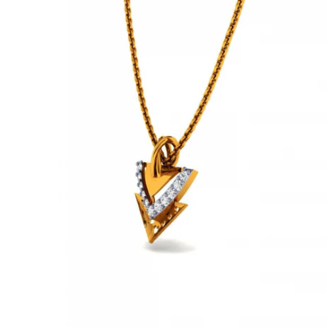 18KT (585) Yellow Gold And Diamond Pendant For Women - Image 6